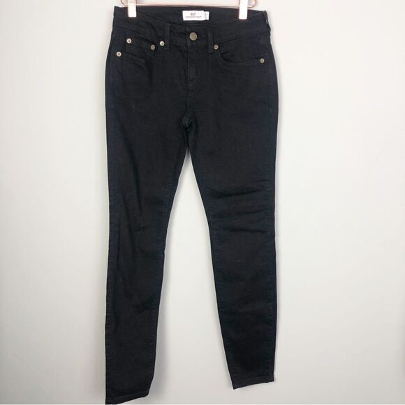 VINEYARD VINES. | NEW Jet Black Solid Skinny Jeans Denim Women’s Size 0 - Picture 1 of 8